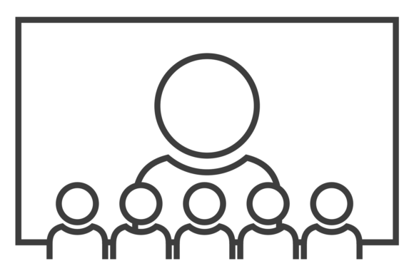 Download Webinar Icon. People Listen Teacher on V - Premium Resources