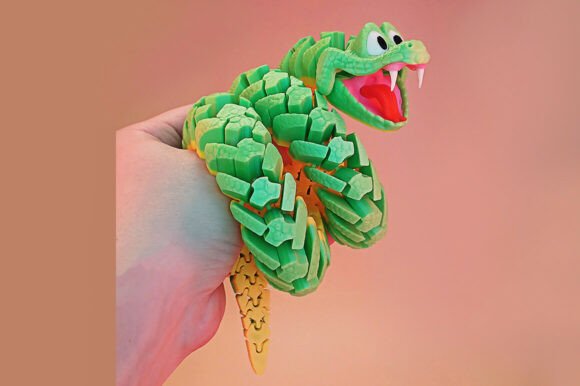 Download Articulated Snake Flexible 3D Print Toy - Snake Collection